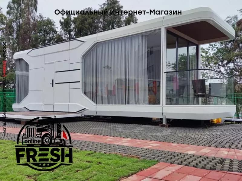 Модульный дом Space Capsule House E8 с 2 спальнями и балконом площадью 36,8 м² — 2