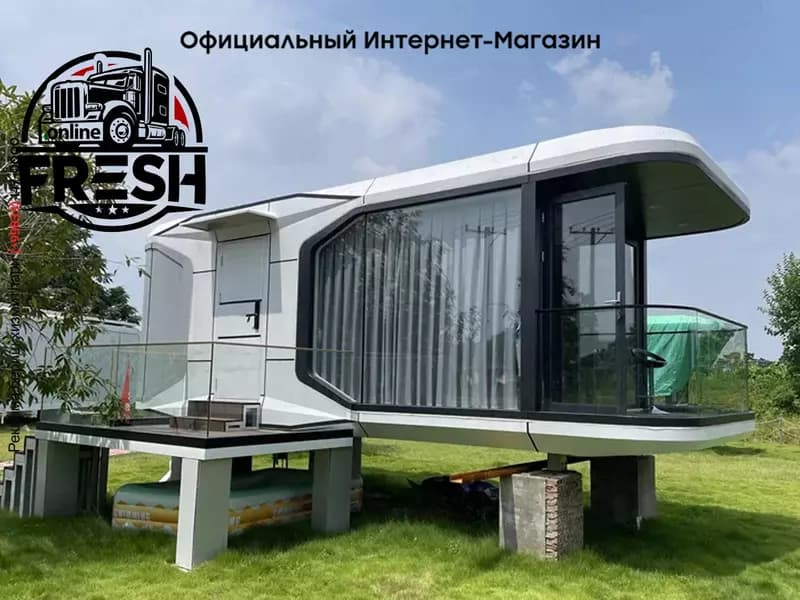 Модульный дом Space Capsule House E6 с 1 спальней, ванной и балконом площадью 27,2 м² — 2