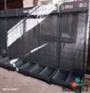 Мобильный торговый дисплей "MetalCraft" с корзиной из двух секций, 2000х700х700 мм, перф. панель
