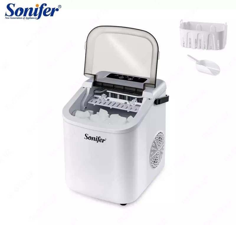 Льдогенератор "Sonifer" SF-6572, 112Вт, 2 л, лед за один цикл 12 шт. (Китай) Белый — 1