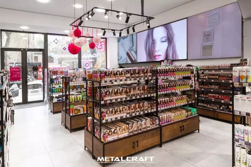 Комбинированный торговый стеллаж (металл, дерево) "Metalcraft" Лофт, 5 полок — 7