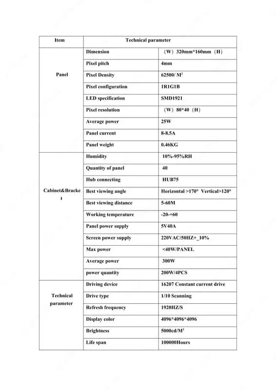 LED модуль P4 RGB SMD1921 320×160 (наружный) — 3