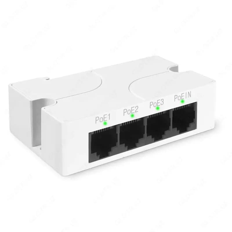 3-портовый удлинитель POE, сетевой ретранслятор 1-3 PoE с IEEE802.3af, 100 Мбит/с Plug & Play для IP-Камеры PoE Switch — 1