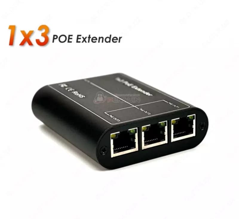 3-портовый удлинитель POE, сетевой ретранслятор 1-3 PoE с IEEE802.3af, 100 Мбит/с Plug & Play для IP-Камеры PoE Switch — 4