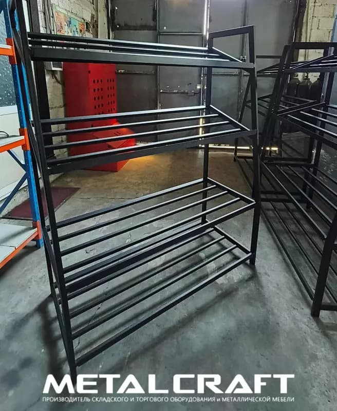 Металлический стеллаж для овощей и фруктов "Metalcraft", 4 полки (2 наклонные) — 1