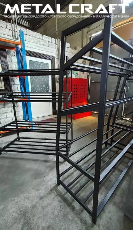 Металлический стеллаж для овощей и фруктов "Metalcraft", 4 полки (2 наклонные) — 2