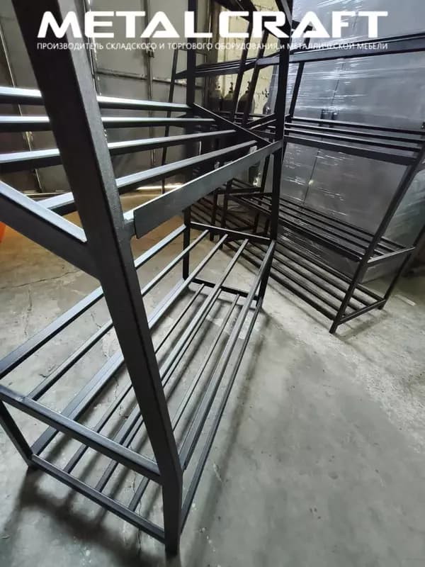 Металлический стеллаж для овощей и фруктов "Metalcraft", 4 полки (2 наклонные) — 3