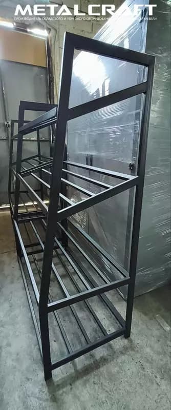 Металлический стеллаж для овощей и фруктов "Metalcraft", 4 полки (2 наклонные) — 5