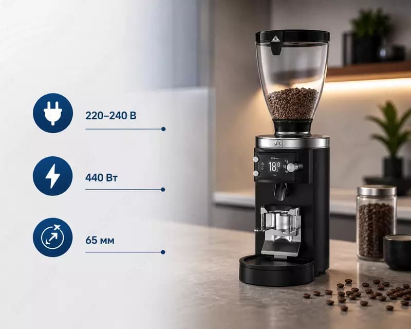 Промышленная электрическая кофемолка ME65W GbS черная — 1