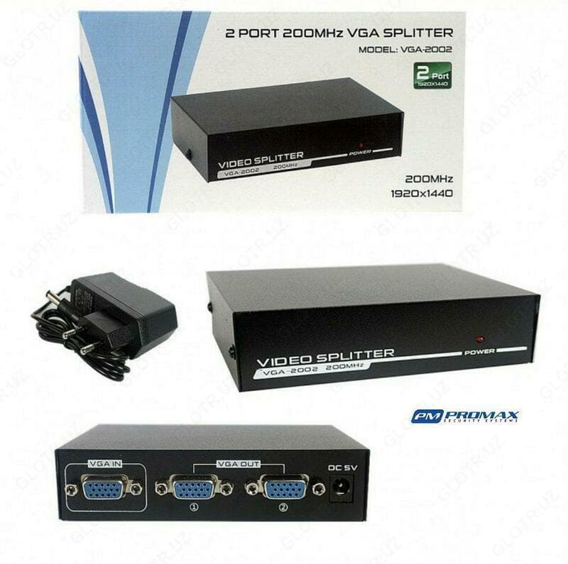 АКТИВНЫЙ СПЛИТТЕР VGA СИГНАЛА 2 PORT VGA-2002 — 2