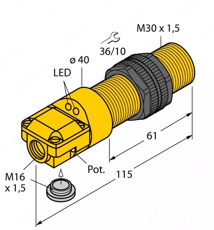 Индуктивный датчик TURCK BI10-P30SR-FZ3X2 — 2