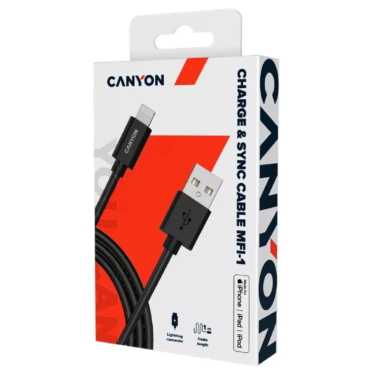Kabel Canyon USB - Lightning (CNS-MFICAB01W) — 2