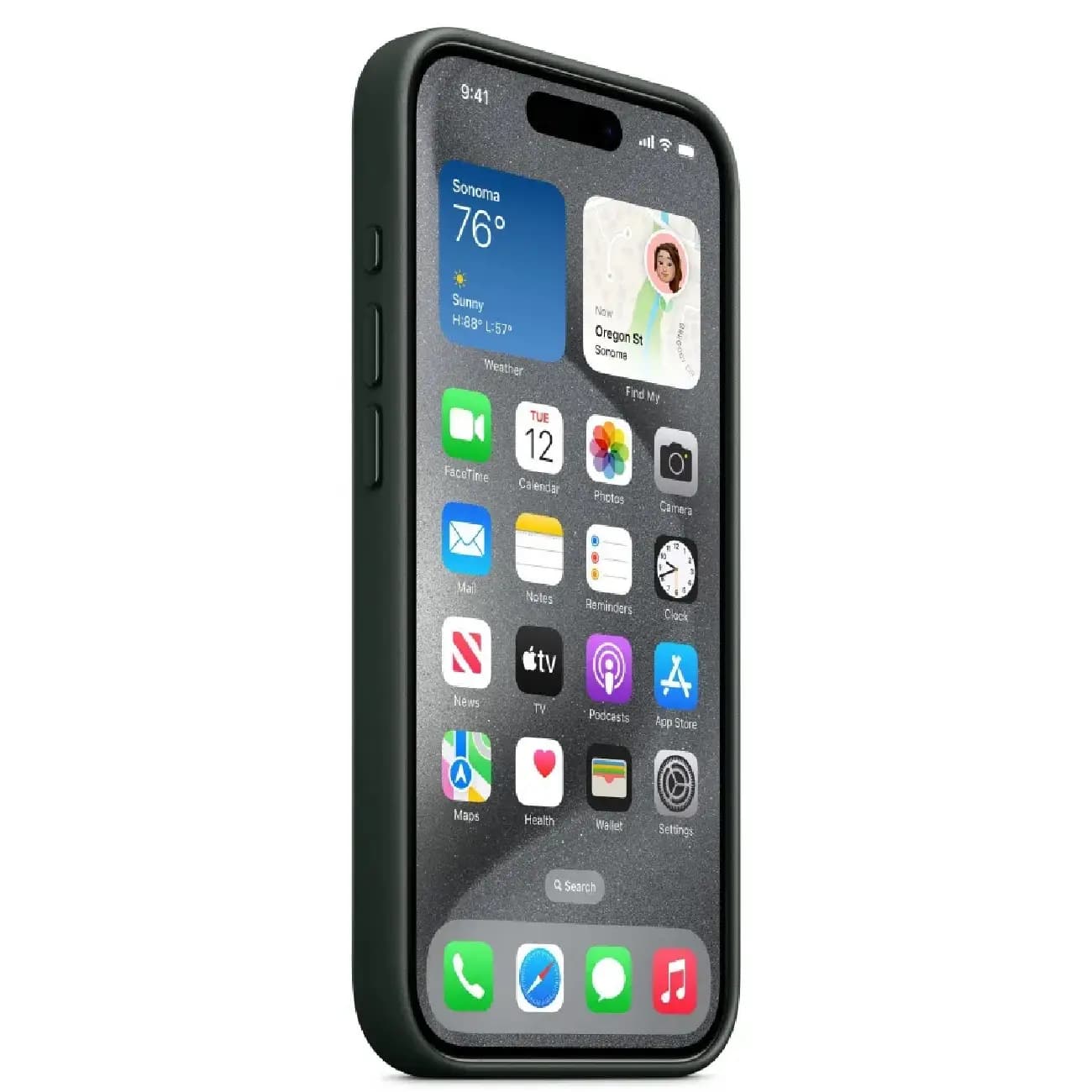 iPhone 15 Pro uchun Evergreen MagSafe himoyali FineWoven g‘ilofi — 5
