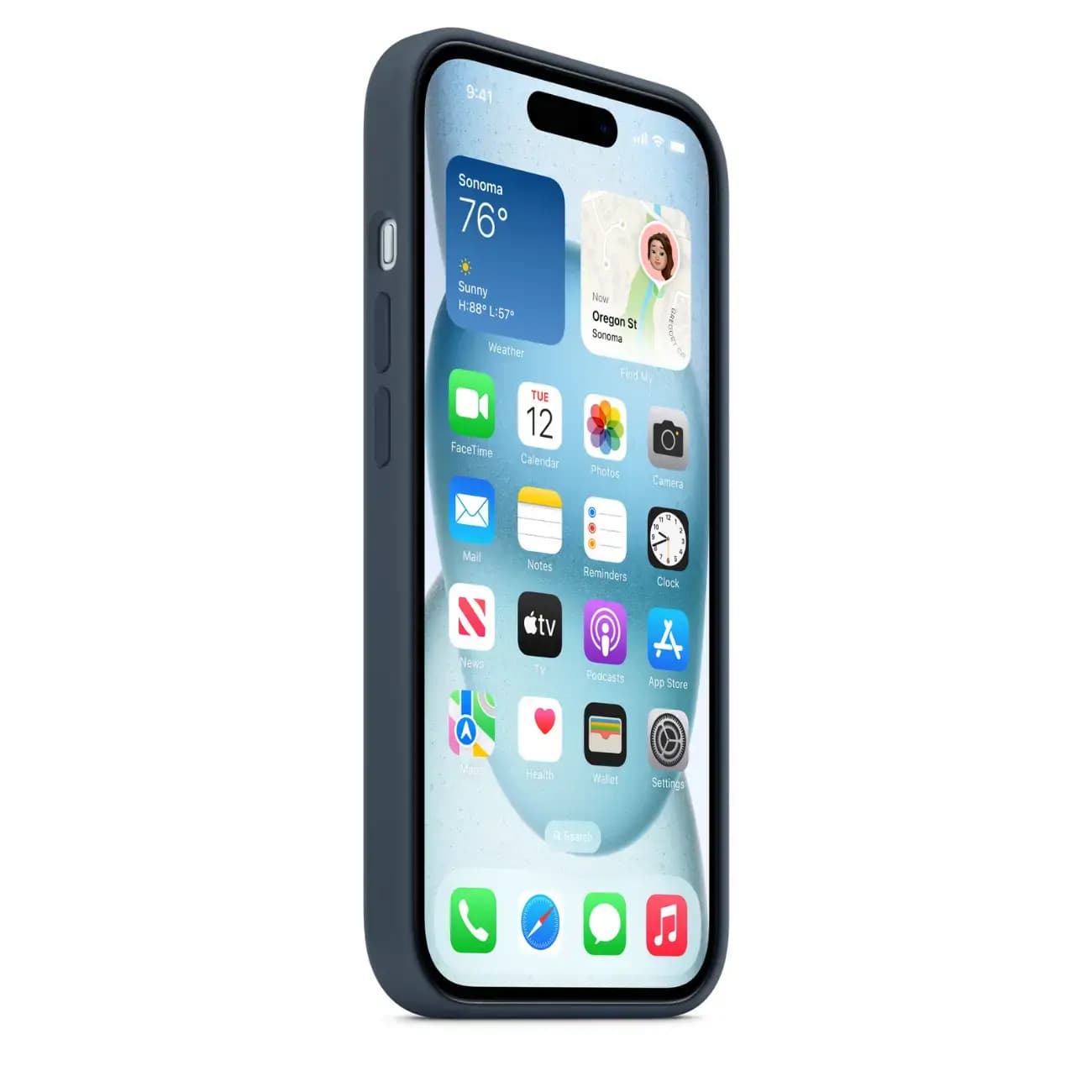 Silikon g‘ilof iPhone 15 uchun Storm Blue MagSafe — 4