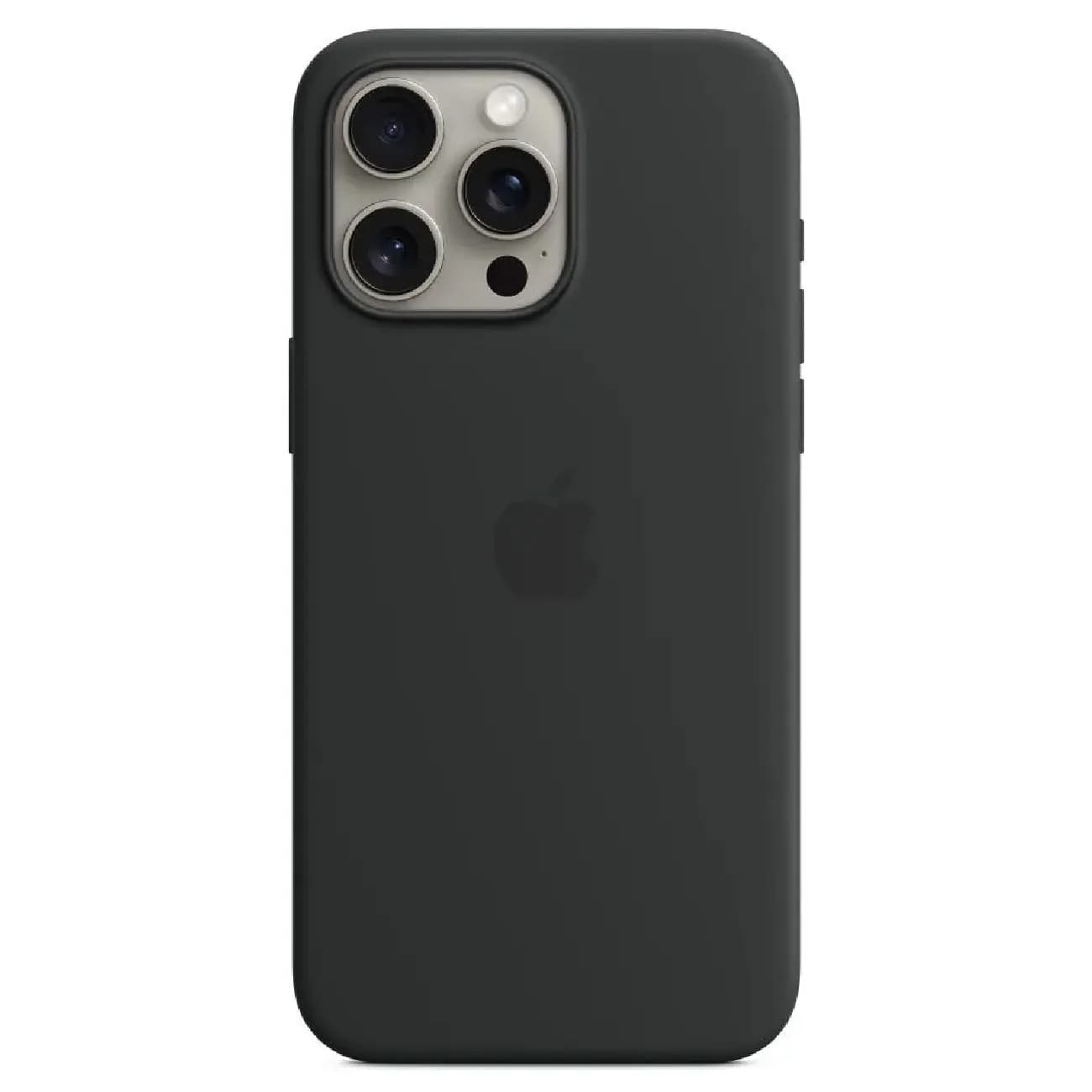 iPhone 15 Pro Max uchun Qora Silikon MagSafe g‘ilof — 3