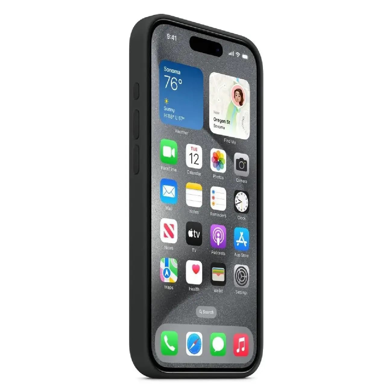iPhone 15 Pro Max uchun Qora Silikon MagSafe g‘ilof — 5