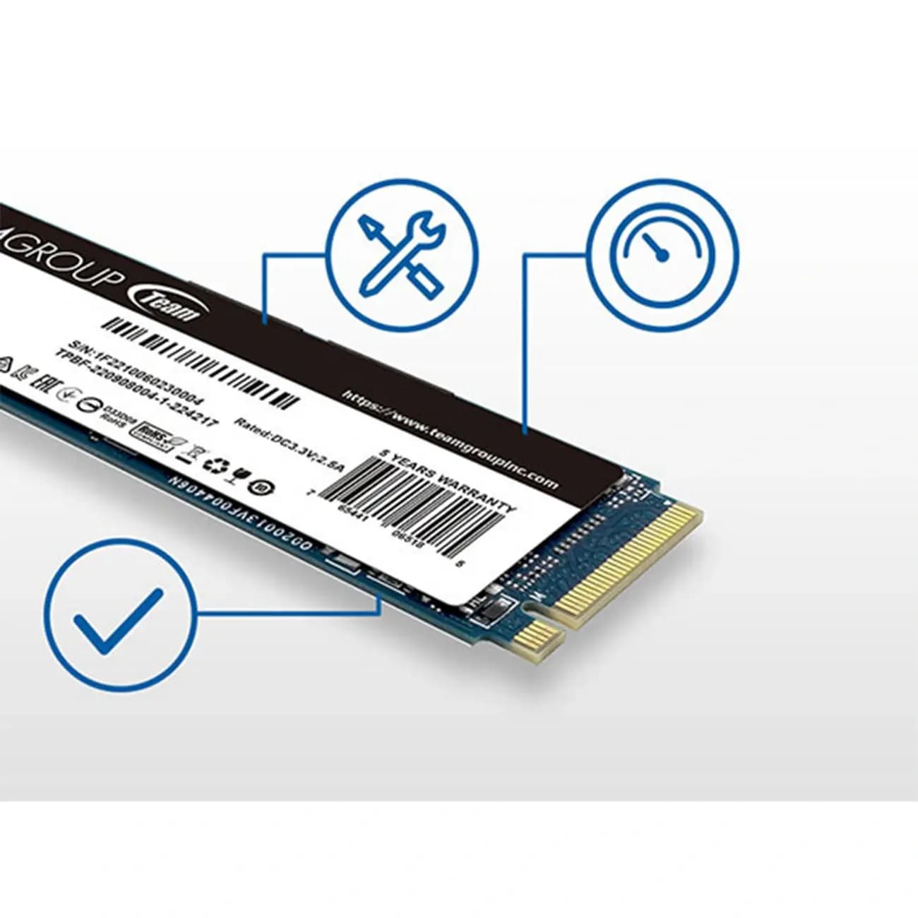 SSD xotira Teamgroup 1TB M2 NVMe — 3