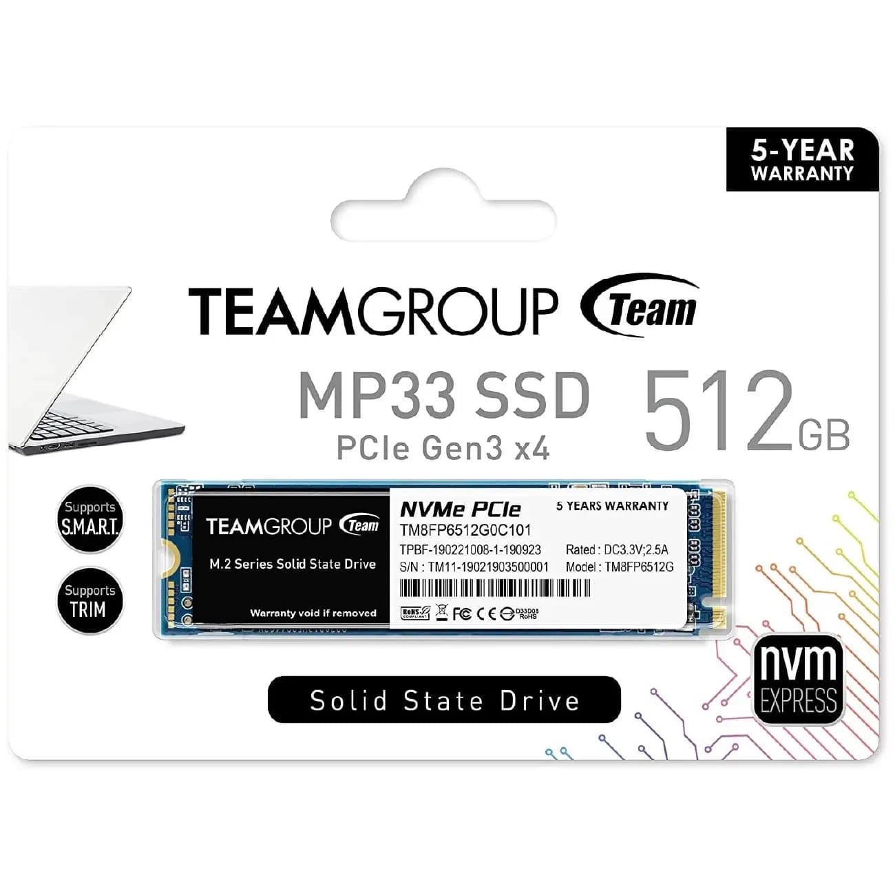 SSD xotira Teamgroup 512GB M2 NVMe — 6