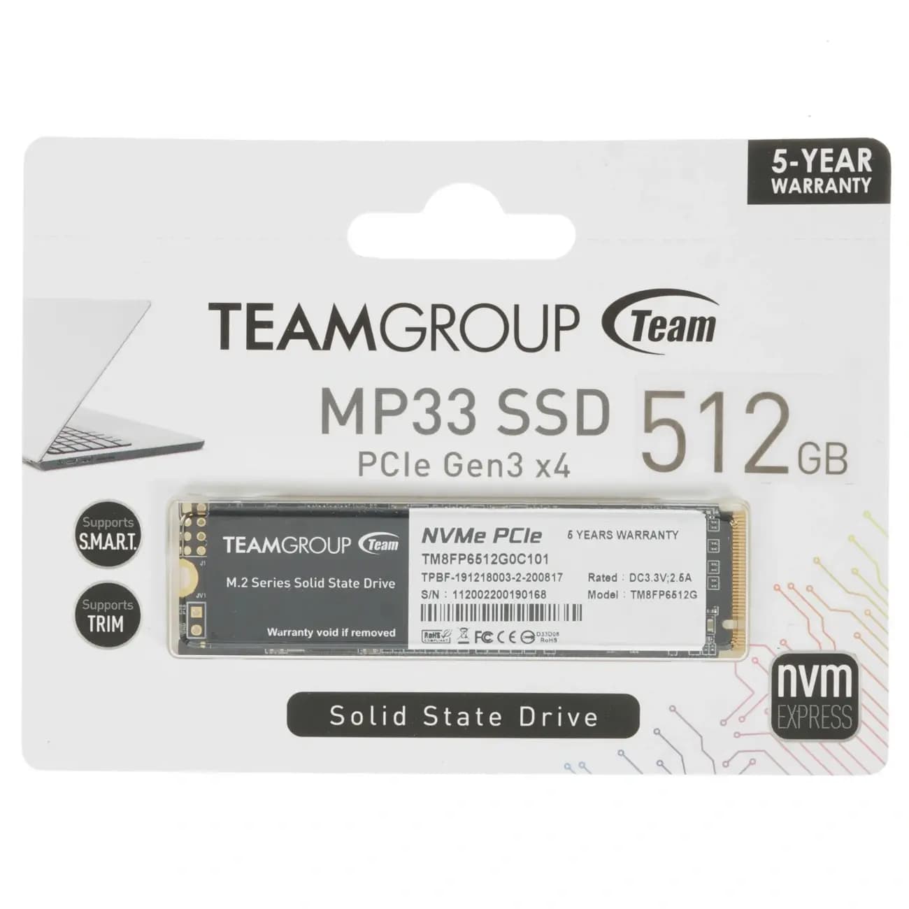 SSD xotira Teamgroup 512GB M2 NVMe — 7