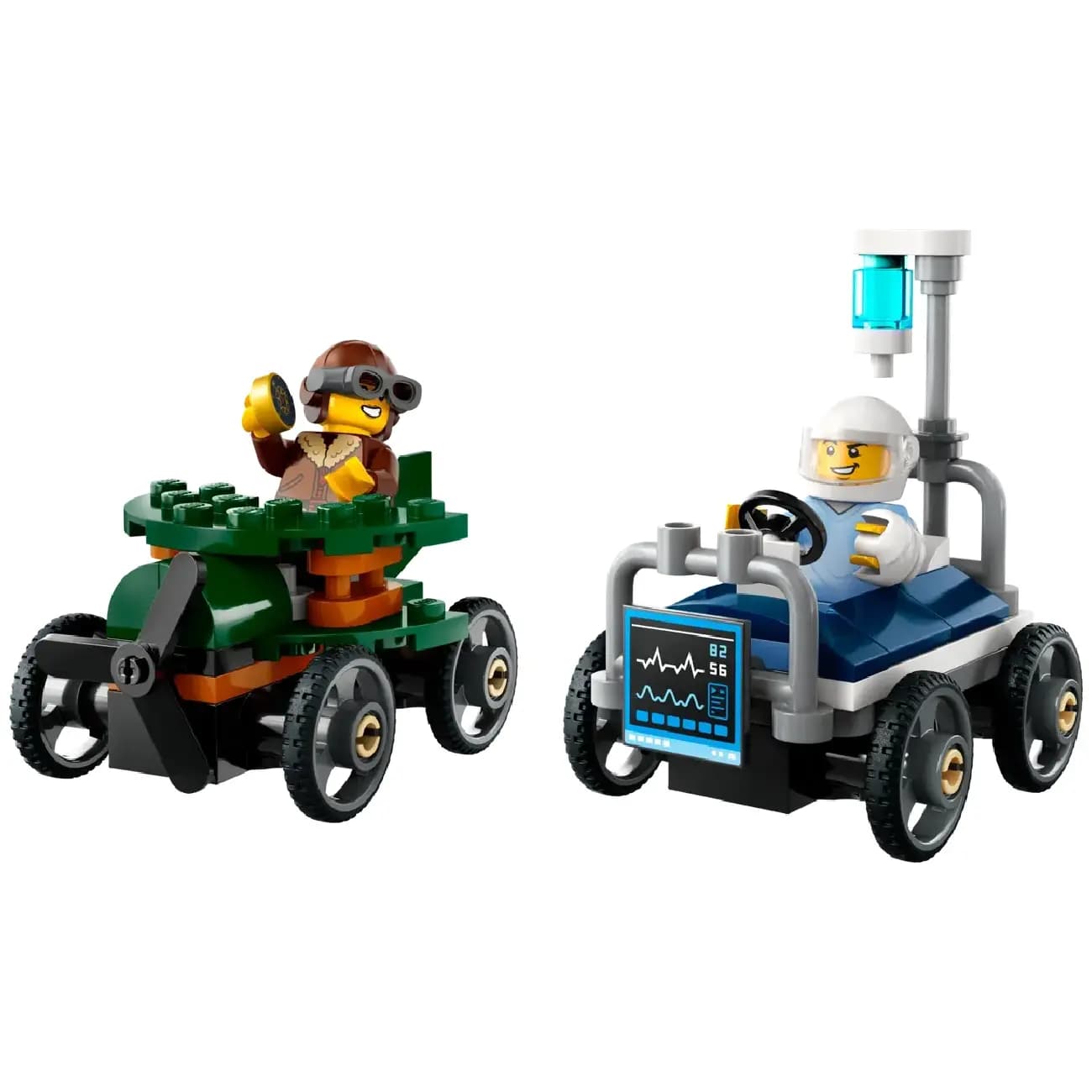 Konstruktor LEGO City “Poyga: samolyot kasalxona krovatiga qarshi” 60459 — 2
