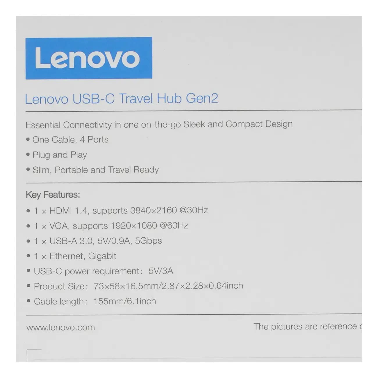 Dok stansiya Lenovo Gen2 USB-C to Ethernet, HDMI, VGA, USB-A — 7