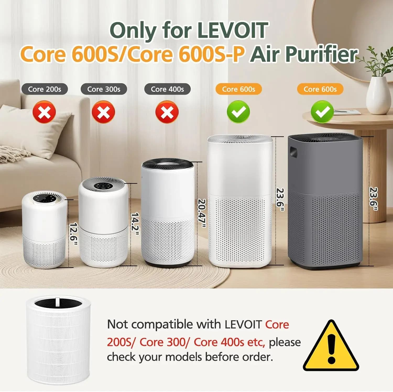 Havo tozalagich uchun filtr Levoit Core 600S RF — 2