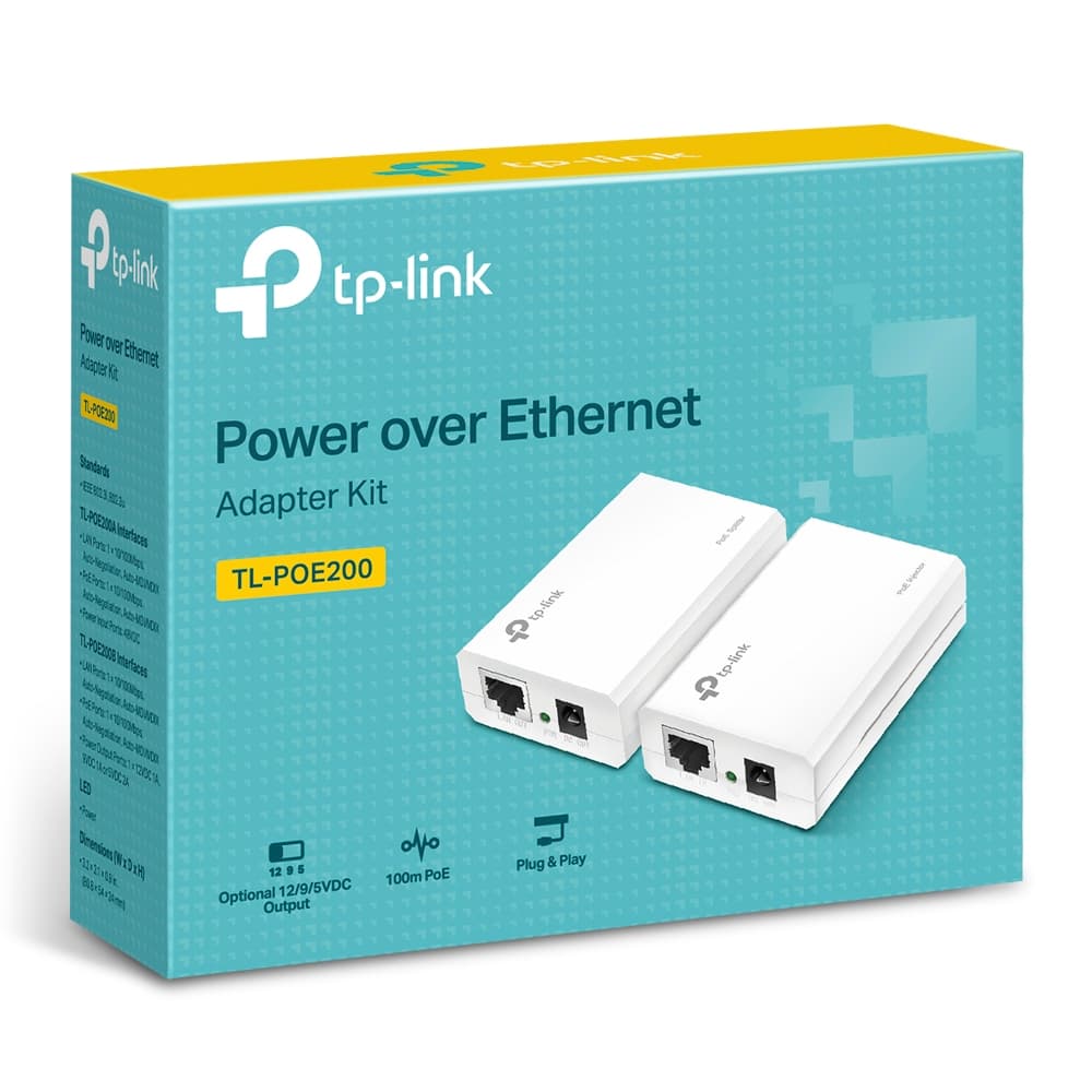 PoE adapteri TP-LINK TL-POE200 Power over Ethernet Adapter Kit — 5