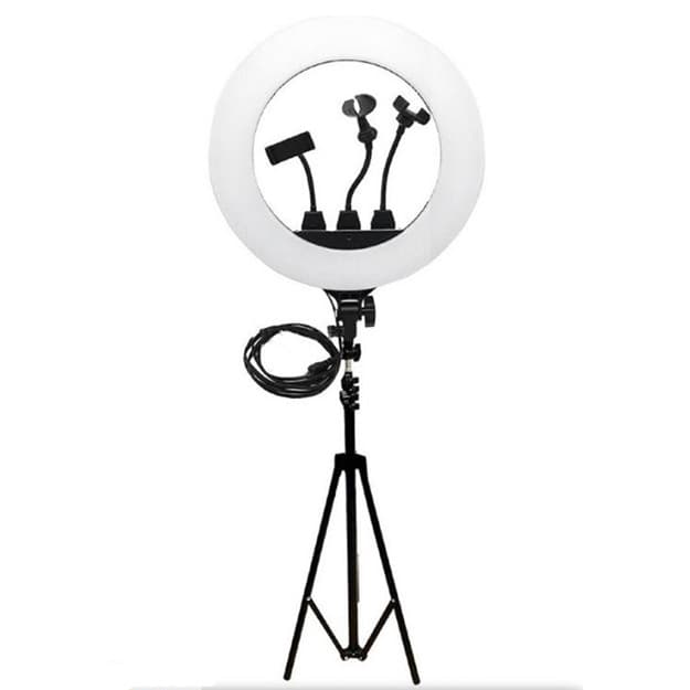 Svetadiodli aylana lampa JMARY FM-21R 54 sm, Black (Shtativsiz) — 3