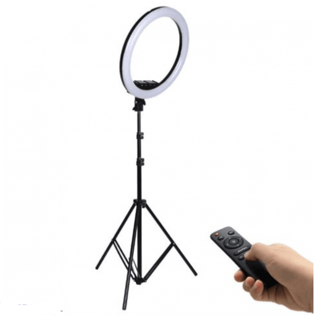 Svetadiodli aylana lampa JMARY FM-21R 54 sm, Black (Shtativsiz) — 4