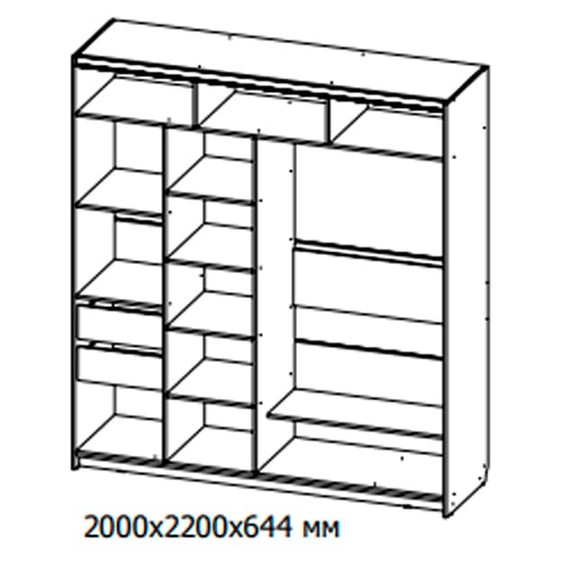 Шкаф купе "24 тип 2" 200 см (60774202) — 2