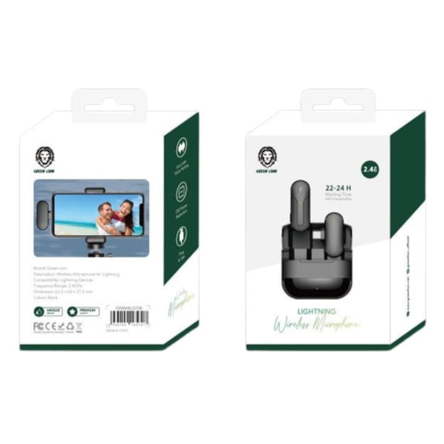 Simsiz mikrofon Green Lion (ulagich Lightning) GNWIRLGTBK — 2