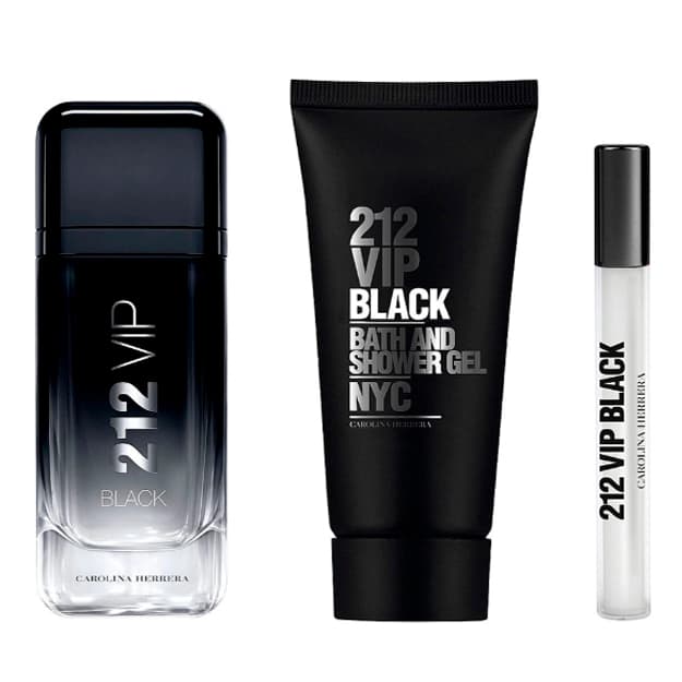 Nabor Caroline Herrera 212 Vip black for men (M) set EDP 100 ml + EDP 10 ml + bath&shower gel 100 ml ES — 1