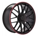Diska mashina uchun R17 79002 5-112 MATT BLACK LIP RED 4 ta