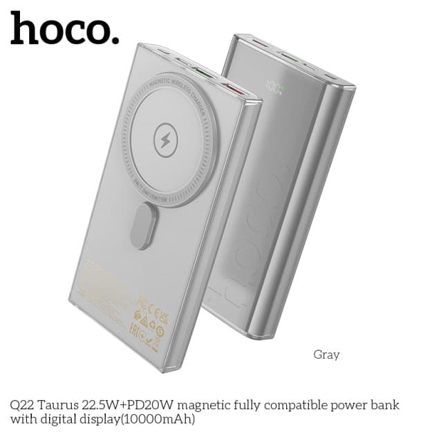 Hoco q22 10000mAh quvvat banki, oltingugurt 60826 — 1