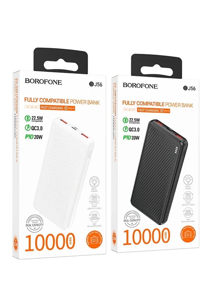 Tashqi batareya Borofone BJ56 10000 mAh qora oq — 1