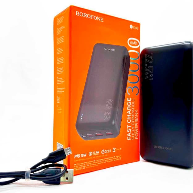 Tashqi batareya quvvat banki Borofone BJ38B 30000 mAh 22,5 Vt — 2