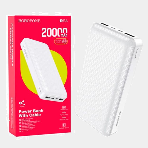 Tashqi batareya Borofone BJ3A 20000 mAh (oq) — 2