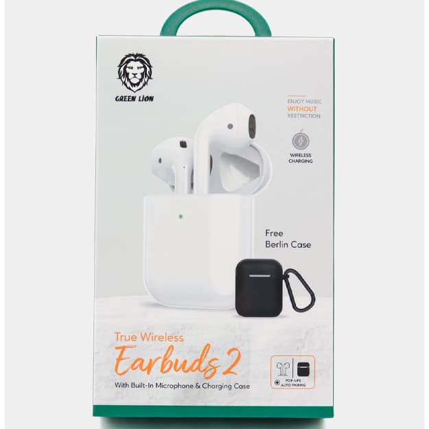 O‘rnatilgan mikrofonli Green Lion True Vireless Buds 2 minigarniturasi — 2