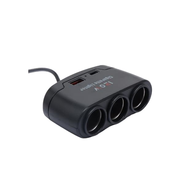 Tee Cigarette Lighter Splitter with 3 Sockets and USB Auto Charging  — 2