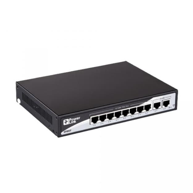 Kommutator 2E PowerLink SP802F 8xFE PoE+2xFE Uplink 96Vt boshqarib bo‘lmaydigan — 1