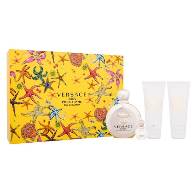 Versace Eros Pour Femme (W) Set  EDP 100ml + EDP Mini 5 ml + BL100 ml + SHG100ml — 1