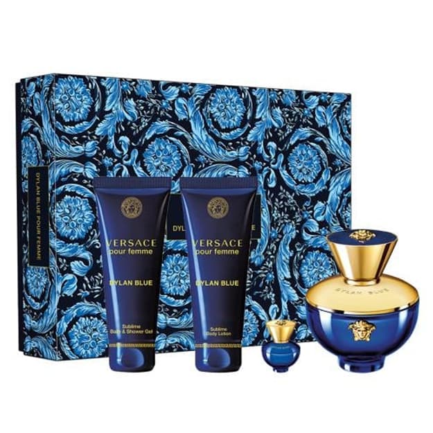 Versace Pour Femme Dylan Blue (W) Set EDP 100ml + EDP Mini 10ml + BL100ML + Bath & SG100ML — 1