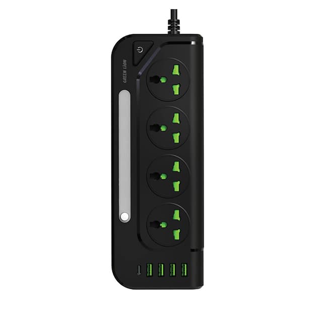 Ko‘p portli aqlli vilka Green Lion GS-100 Power Socket 3000W — 1