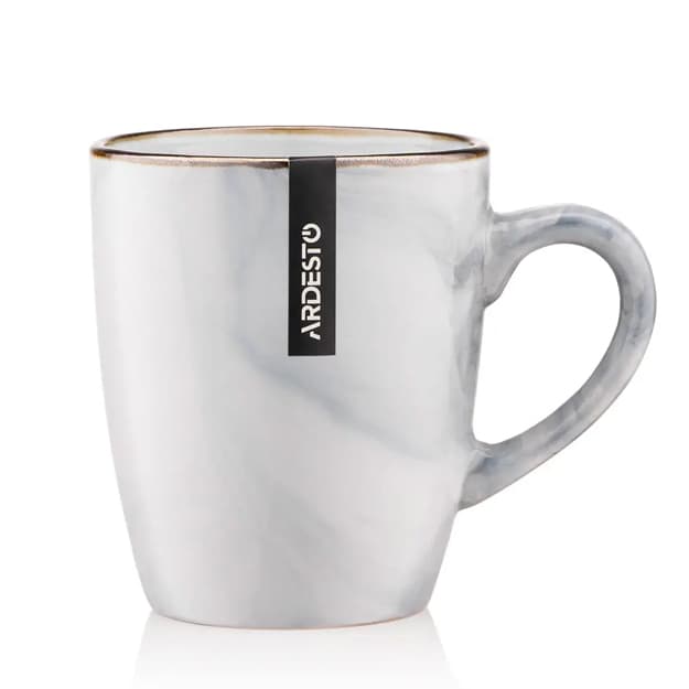 Krujka oq keramika, 390ml AR2939MRV Ardesto Marmo — 1