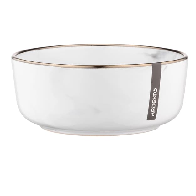 Salat idishi Ardesto Marmo, 15.6 sm, oq, keramika  AR2916MRW