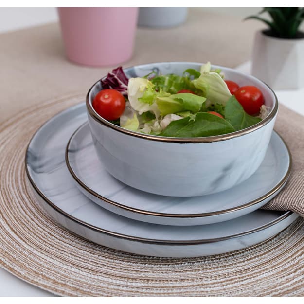 Salat idishi Ardesto Marmo, 15.6 sm, oq, keramika  AR2916MRW — 3