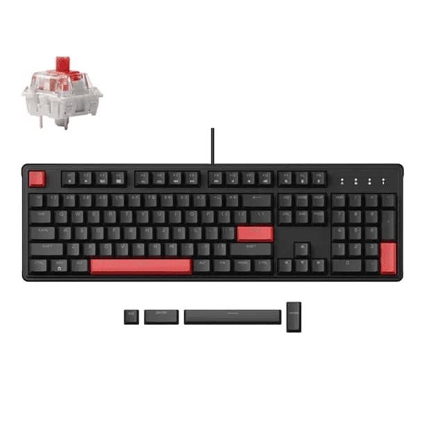 Klaviatura Lemokey X5 104Key, Keychron Red, USB-A, QMK/VIA, EN/UZ/RU — 4