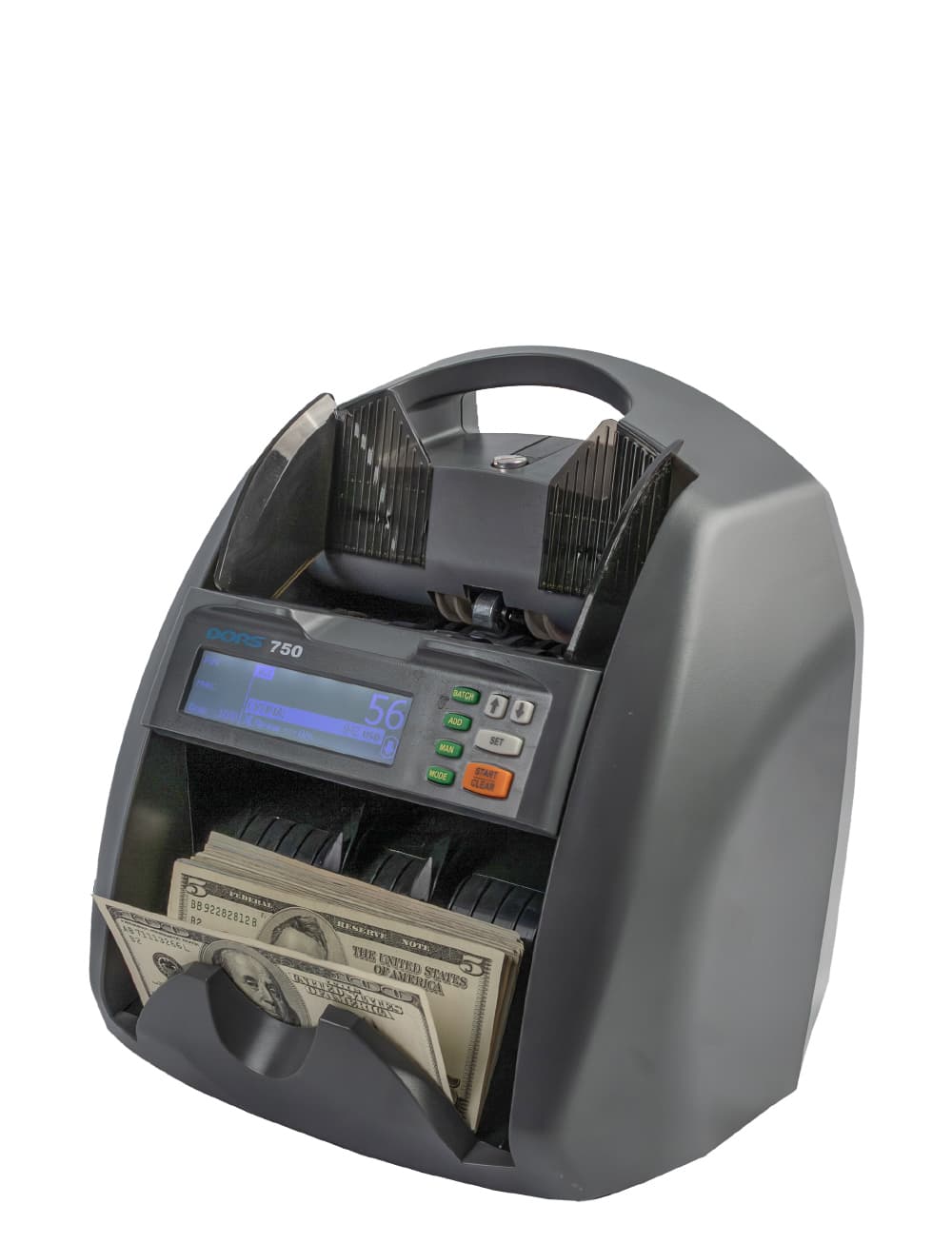 Nominalli va aniqlanadigan ko‘p valyutali banknota hisoblagichi DORS 750 — 3
