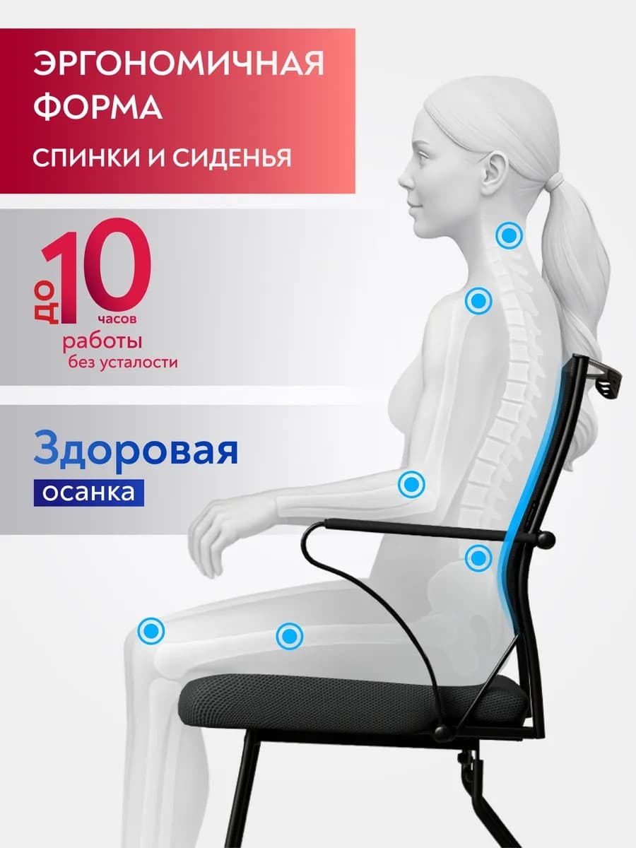 Stul Ergolife Sit Air M4-290K Mesh (Qora) — 4