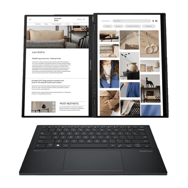 Noutbuk Asus Zenbook DUO OLED UX8406CA-QL078W Intel Core Ultra9-285H 32GB/1TB SSD 14.0" WUXGA (90NB14X1-M00320) — 2